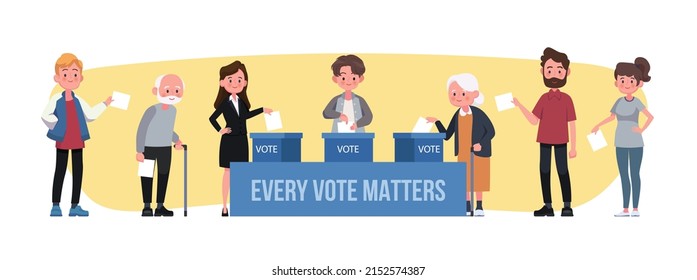 Election Day People Vote Polling Stations Stock Vector Royalty Free