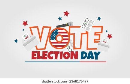 Election Day poster with election elements