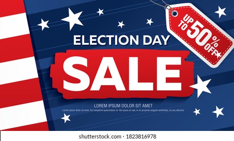 election day sale banner layout design, vector illustration