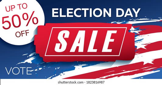 election day sale banner layout design, vector illustration