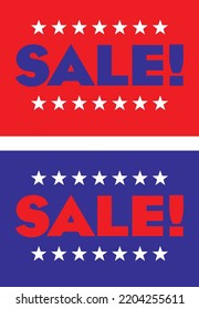 Election day sale rectangular signs with stars