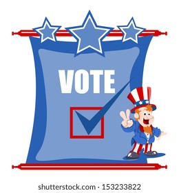 election day scroll background with uncle sam