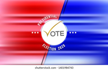 Election Day Symbolic Elements red and blue background. - Vector