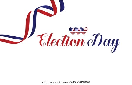 Texto Del Día De Las Elecciones Con La Bandera De Estados Unidos Y El Diseño De Fondo Azul