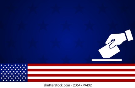 Election day theme illustration. Illustration flag and election with copy space. Suitable for Poster, Banners, campaign and greeting card.