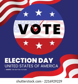 Election Day United States Of America, Suitable For Campaign Badge, Internet Campaign, Etc