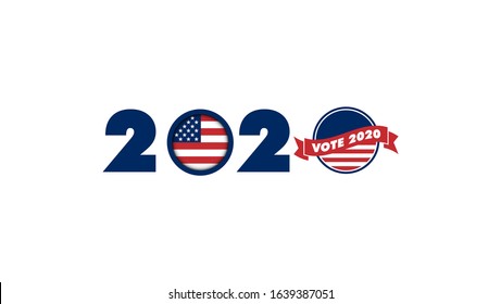 Election day. Usa debate of president voting 2020. Election voting poster. Vote 2020 in USA, flyer, banner design. Political election campaign. vector