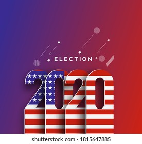 Election day. Usa debate of president voting 2020. Election voting poster. Vote 2020 in USA, banner design.