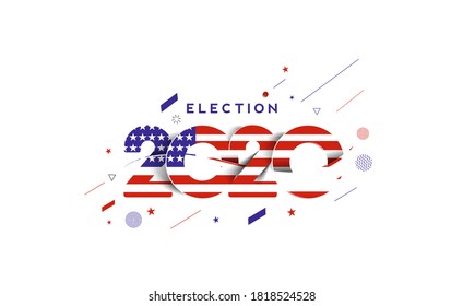 Día de las elecciones. Debate de Eeuu del presidente votando 2020. Afiche electoral. Vota 2020 en Estados Unidos, diseño de pancartas.