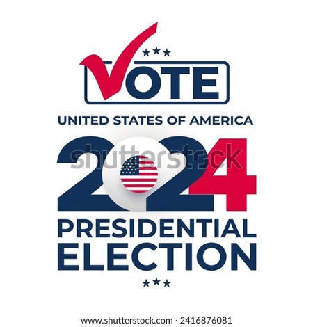 Election day. USA president voting 2024. Election voting poster. Template Vote 2024 in USA, banner design. Political election campaign. Vector Election voting banner. Vote day, November 5.