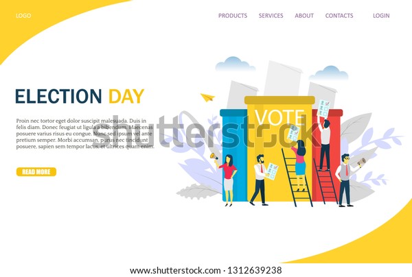 Election Day Vector Website Template Web Stock Vector Royalty Free 1312639238