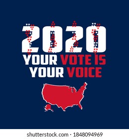 Election day. Vote 2020 in USA, banner design. Usa debate of president voting 2020. Election voting poster. Political election campaign