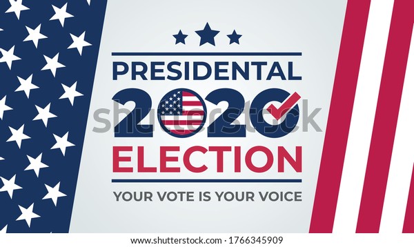 Election day. Vote 2020 in USA, banner design.\
Usa debate of president voting 2020. Election voting poster. \
Political election\
campaign