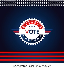 Election day vote banner design with seal style-01