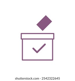 Election day voting box icon flat design