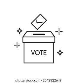 Election day voting box icon flat design