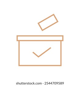 Diseño plano del icono de la caja de votación del día de la elección