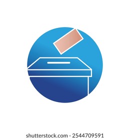 Dia da eleição ícone da caixa de votação design plano