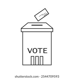 Diseño plano del icono de la caja de votación del día de la elección