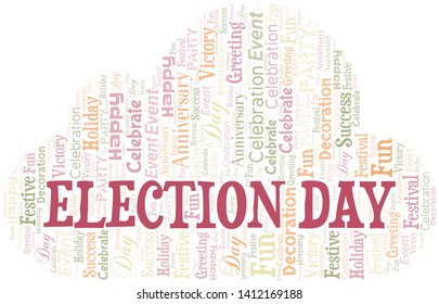 Election Day Word Cloud. Wordcloud Made With Text.