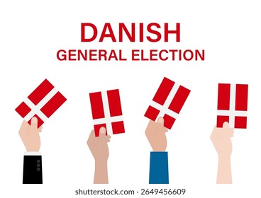 Eleições na Dinamarca. Conceito de Eleição. Ilustração de vetor.	