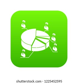 Election diagram icon green vector isolated on white background