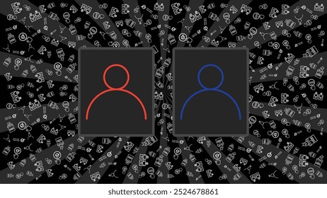 election doodle make Pattern background contain vote icon , box and text Your Vote is Your Voice , a doodle vote for election isolated in black with frame photo