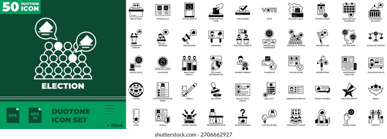 Conjunto de iconos editables de duotono de elección