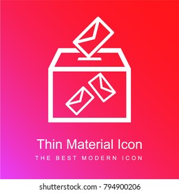 Election envelopes and box red and pink gradient material white icon minimal design