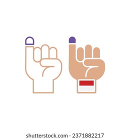 Election finger, for election and voting. Vector icon template 