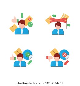 Election flat icons set. Winner, loser, candidate, political puppet . Choice, vote concept. Democracy. Parliamentary or presidential elections. 3d vector illustrations