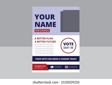 Election Flyer Template Design. Political Flyer Design. Vote Now Election Poster Leaflet Design. Cover, Flyer Design