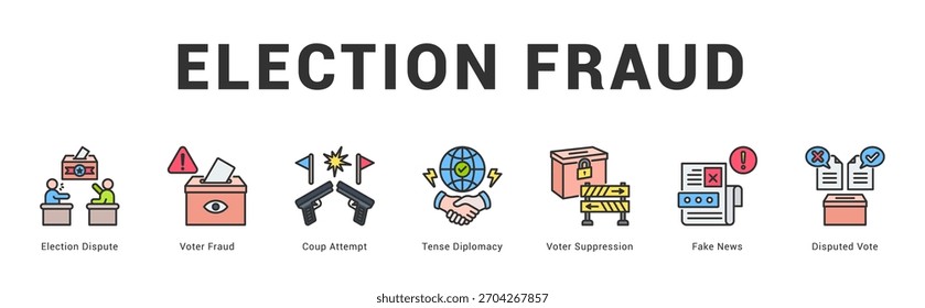 Ilustración moderna y limpia del Anuncio del Web que presenta los iconos temáticos para la comunicación visual