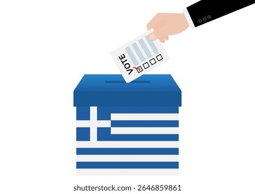 Elecciones en Grecia. Concepto electoral. Ilustración vectorial.