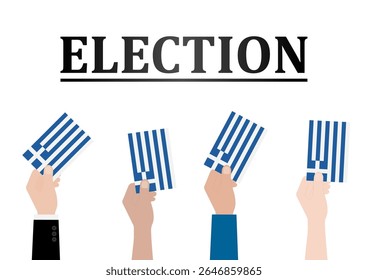 Elecciones en Grecia. Concepto electoral. Ilustración vectorial.
