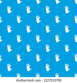 Election greeting hand pattern vector seamless blue repeat for any use