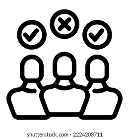 Election group icon outline vector. Online ballot. Paper public