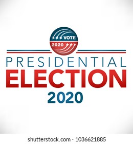 Election header banner w Vote 2020 with Patriotic Stars and Stripes Theme