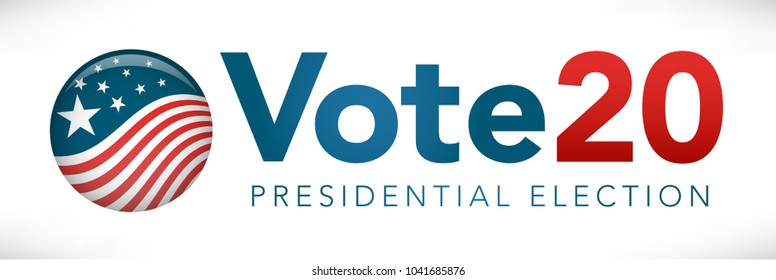 Election Header Banner W Vote 2020 With Patriotic Stars And Stripes Theme