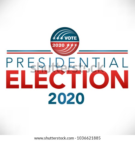 Election header banner w Vote 2020 with Patriotic Stars and Stripes Theme