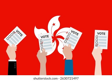 Election in Hong Kong. Election Concept. Vector Illustration.