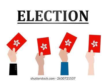 Elecciones en Hong Kong. Concepto electoral. Ilustración vectorial.