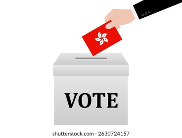 Eleições em Hong Kong. Conceito de Eleição. Ilustração de vetor.