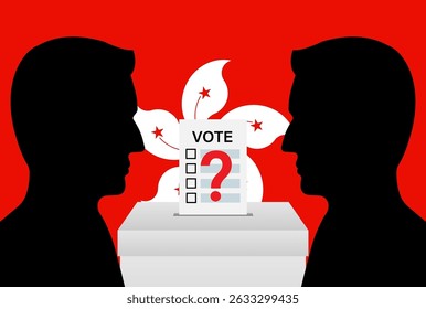 Eleições em Hong Kong. Conceito de Eleição. Ilustração de vetor.