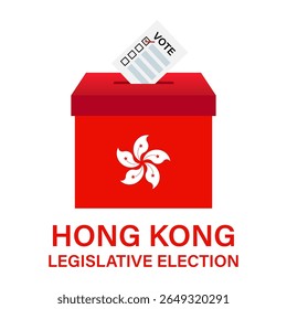 Eleições em Hong Kong. Conceito de Eleição. Ilustração de vetor.	
