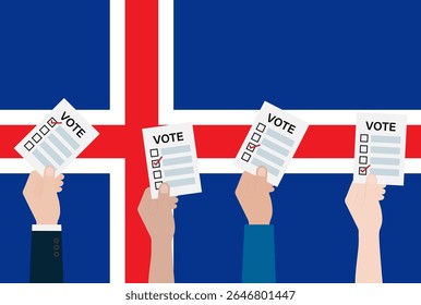 Election in Iceland. Election Concept. Vector Illustration.