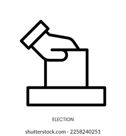 election icon. Line Art Style Design Isolated On White Background