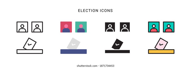 election icon vector with four different style design. isolated on white background