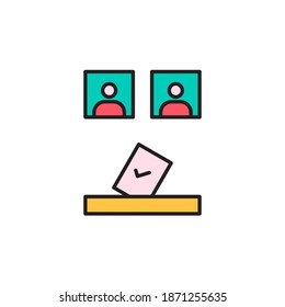 election icon vector illustration. vote filled icon with outline design
