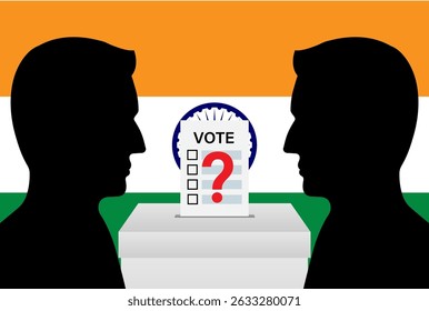 Elecciones en la India. Concepto electoral. Ilustración vectorial.